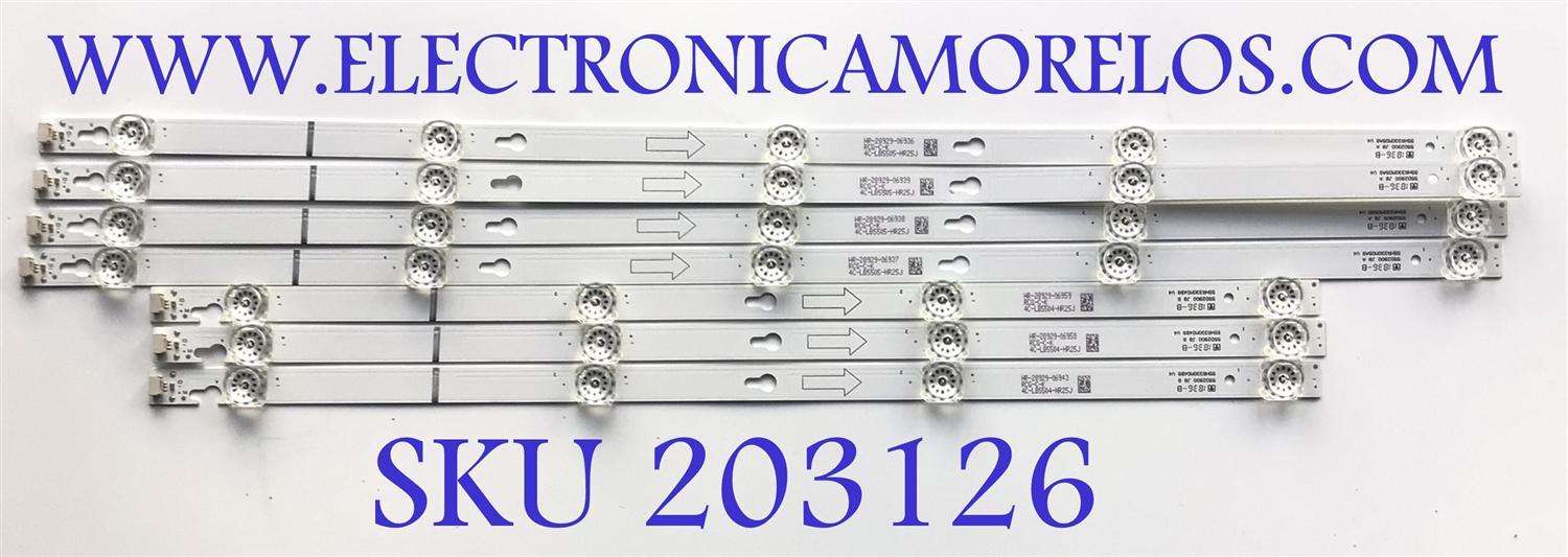 KIT DE LED'S PARA TV TCL INCOMPLETO / PARTE 55HR330M05A9 / 55HR330M04B9 / 55D2900 / 4C-LB5504-HR / 4C-LB5505-HR / SUSTITUTAS 4C-LB5504-ZM / 4C-LB5505-ZM / PANEL LVU550ND1 / MODELO 55S405 / NOTA IMPORTANTE:KIT CONSTA DE 8 PIEZAS